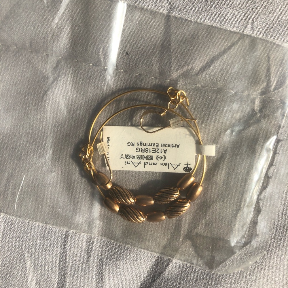 Alex and Ani | Gold Artisan Hoop Earrings (NWT)